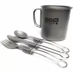 Bitty Big Q Titanium Mug/Lid Cutlery Set
